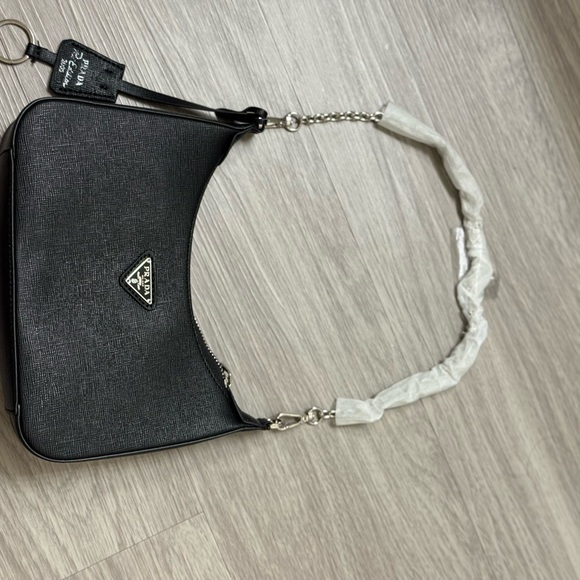 Prada Black Textured Shoulder Bag - Picture 1 of 10